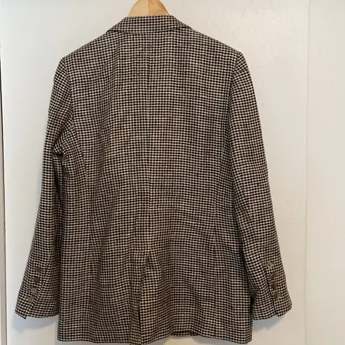 Orvis Silk Houndstooth Button Front Blazer
