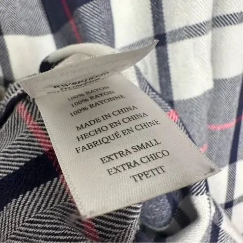 Rails Hunter White Navy Cranberry Button Down Shirt Size XS