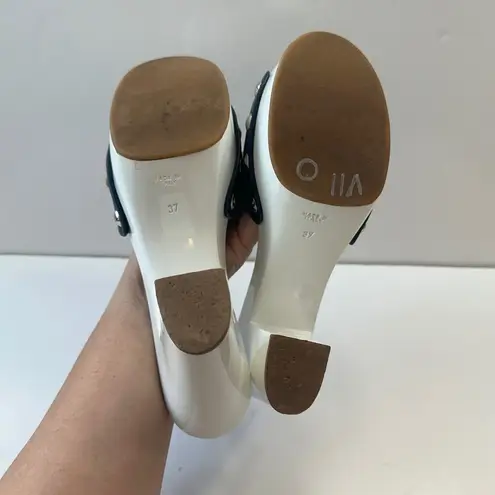 Giuseppe Zanotti Platform Clogs Studded Slide Sandals Heels Blue White Women 37