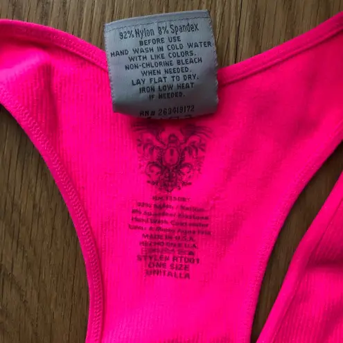 Phat Buddha neon pink racer back tank seamless one size Size undefined