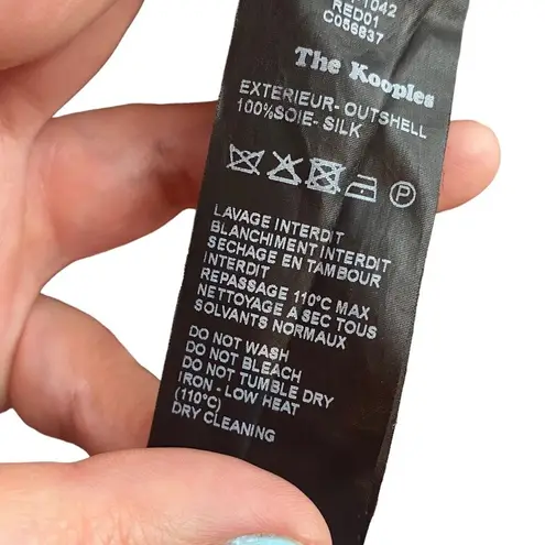 The Kooples Silk Floral Tank Top Red Spring Flower Size M Exposed Zipper