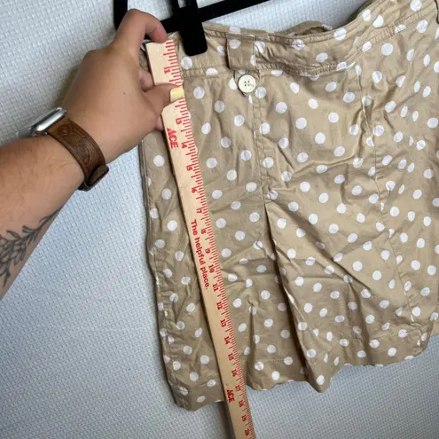 White Stag Women's 14 Khaki White Polka Dot Skort Pleated Stretch Casual