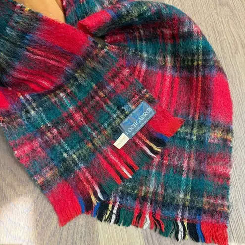 Vintage Royal Stewart Scotland Red Plaid Wool Beret Hat and Scarf