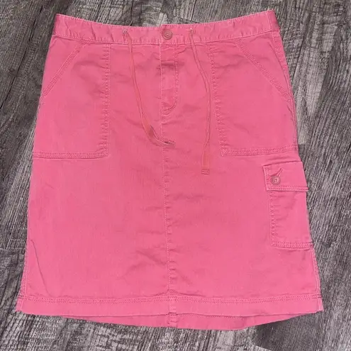 L.L.Bean  Favorite cargo mini skirt womens size 6 pink gorpcore denim pockets Jean