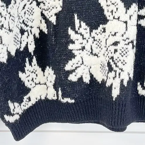 VTG 80s 90s Chunky Sweater Womens Medium Textured Whimsigoth Dark Cottagecore Black