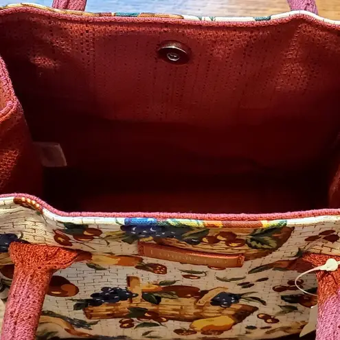 New Longaberger Homestead Collection Fruit Handbag Purse Tote Bag Small