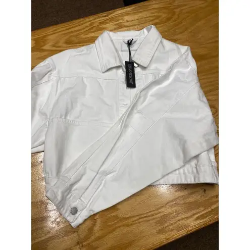BlankNYC Cropped Jean Denim Jacket size L b2 White Size L