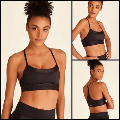 Alala  Raya Rib Textured Black Strappy Cami Bra Size M