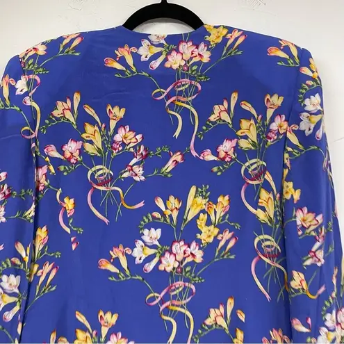 Herman Geist Vintage Blue Floral Print Blazer & Maxi Dress 2 Piece Matching Set