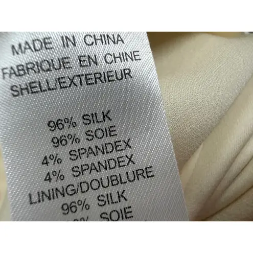 Theory  NWT Dazell Silk Knee Length Dress Neutrals Floral Size Medium Formal