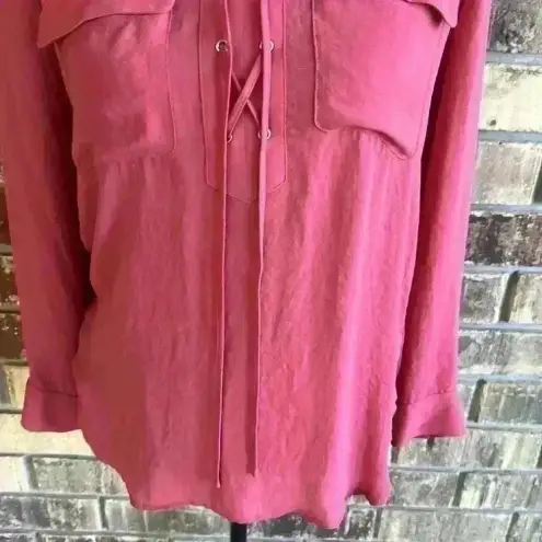 a.n.a NWOT  women’s sheer peach long sleeve top size PM