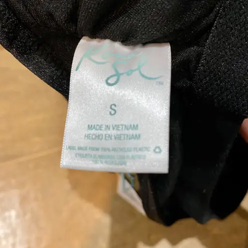 Kona Sol Women’s Double Circle Medium Coverage One Piece Black Size Small NWT