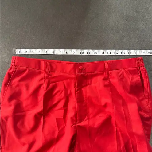 Women’s Red 2 Piece Formal Tuxedo Suit Satin Peak Lapel Dbl Breasted L **READ Size L