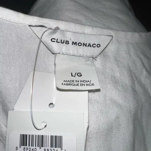 Club Monaco Cream Boxy Button Down Shirt Linen Blend NWT Size Large