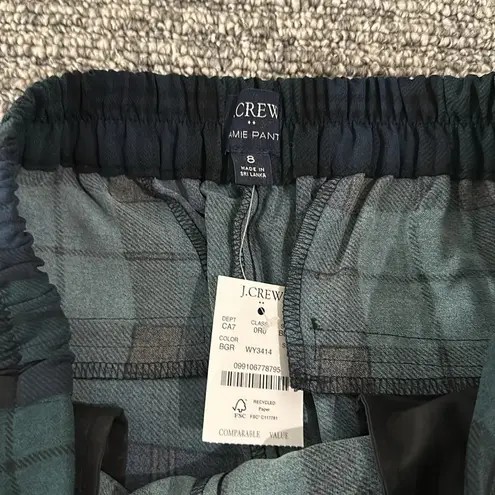 NWT JCrew Factory Blackwatch Plaid Jamie Pant Sz 8 Black