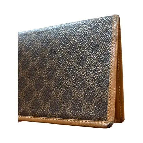 CELINE Vintage Macadam Long Wallet Tan Leather & Canvas - Made in Italy