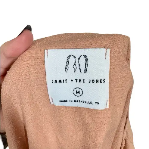 Jamie + The Jones The Pocket Box Top 100% Raw Silk in Blush