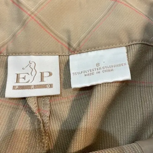 ep pro  Tan & Pink Plaid Golf Bermuda Shorts