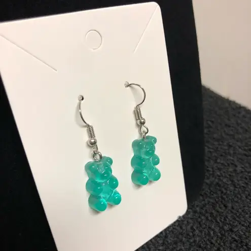 Cute Gummy Bear Earrings Blue