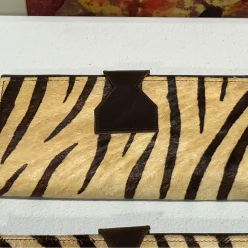 Lot Of 4 Real Handmade Animal Print Fur Leather Loop Closure Wallet/Hand Clutch