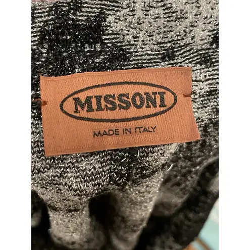 Missoni Metallic Knit Blazer Jacket Women Size 42/US 6 Black Silver Dressy