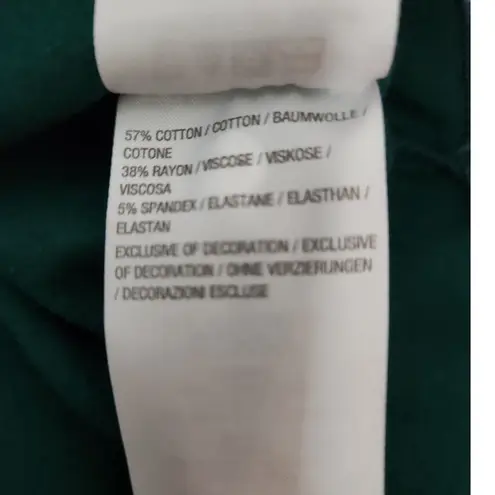 Denim & Co . Womens Tunic Size XL Evergreen Jersey Boatneck Lace Hem 3/4 Sleeve