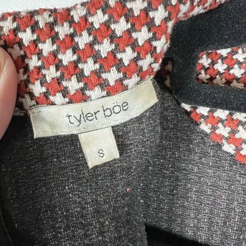 Tyler Boe Mock Neck Chrissy Jacquard Houndstooth Preppy Swing Dress Size Small Red
