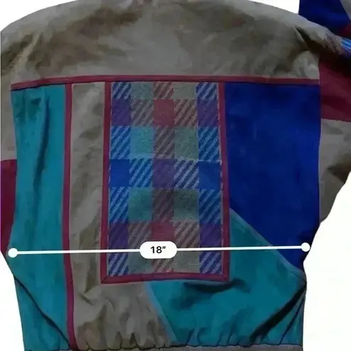 Vintage Ciao Ltd Plaid Sweater Gray Taupe Suede Dress Jacket 2 Piece Set Size 4 Multiple