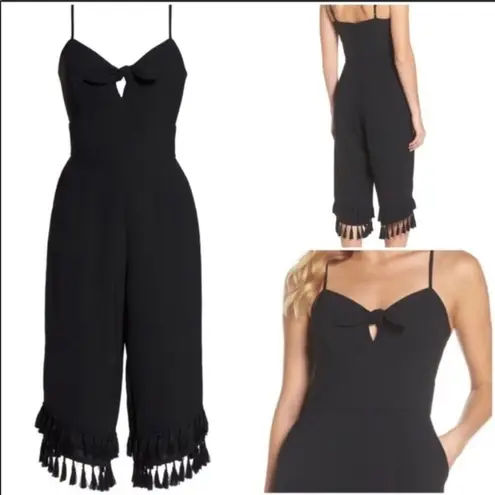 Adelyn Rae Sandy Black Tassel Midi Jumpsuit