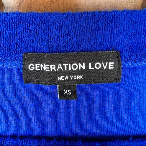 Generation Love NEW! Alyssa Terry Sweatshirt Cobalt Blue XS