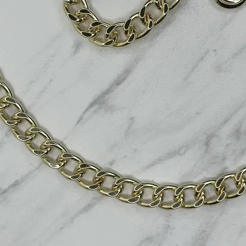 Chunky Draped Gold Tone Chain Link Belt Adjustable Y2K One Size OS ✨