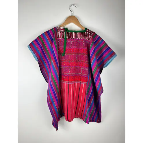 Vintage Guatemalan Huipil Tunic Top Bright Hand