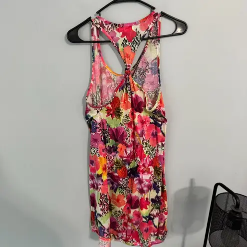 OP Floral & Leopard Print Racerback Swimsuit Cover Up Dress Women’s Size Medium