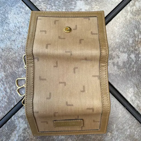 Lancel Vintage Tan Signature Leather Wallet & Key Holder Set Luxury