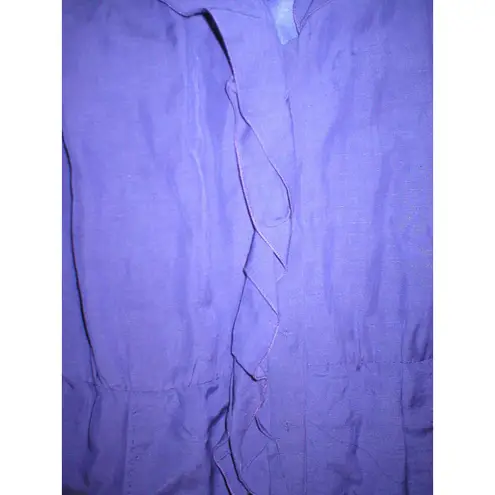 Elie Tahari New Designer Dress Womens 2 4 Beautiful Purple Silk Crepe Ruffle Nec