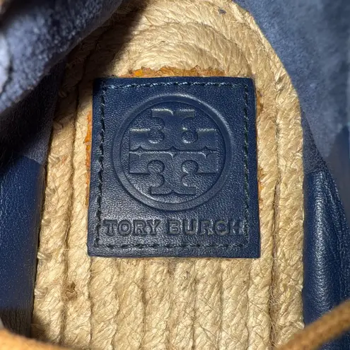 Tory Burch  Sonoma Gillie Navy Blue Lace Up Espadrilles Flats Size 7 - Image 6