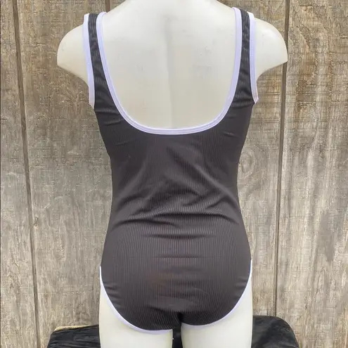 New Woman’s Black and White One Piece Swimwear with Scoop Neckline Size Medium