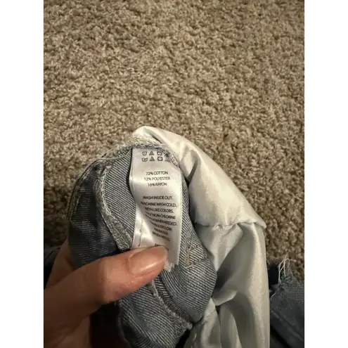 Happily Grey Women's Denim Maxi Skirt with Front Slit Raw Hem Size 5/26 EUC Blue