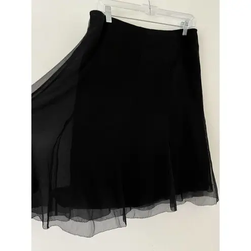 Inc international Concepts Black 100% Silk Knee Length A Line Skirt Size 8