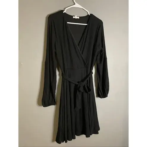 Maurice's  Black Ribbed Long Sleeve Mini Dress Size Large