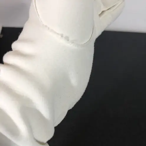 White Ruched Cotton Gloves Formal Prom Costume Small Retro Vintage Wedding Dance