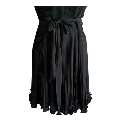 Alex Marie NWT Midnight Fantasy Pleated Sleeveless 3D Flower Hem Dress. …