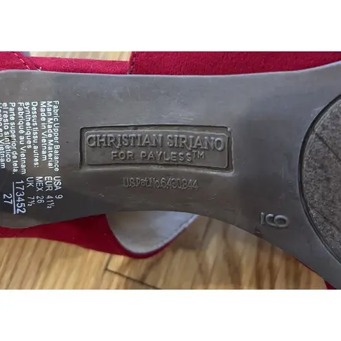 Christian Siriano Shoes Womens Size 9 Red Suede Heels Strappy Sandals Dress