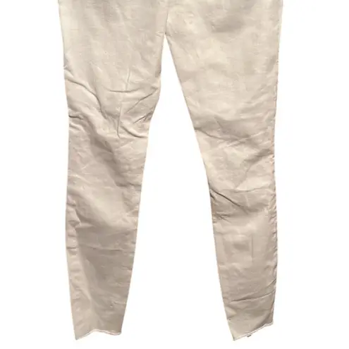 Long tall sally Women's White Jeans with Floral Embroidery size 6 stretch denim