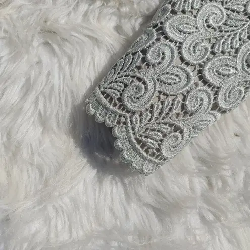 Talbots  Shiny Metallic Scalloped NWT New Size 4 Crochet Knit  Rayon Button Blaze - Image 12