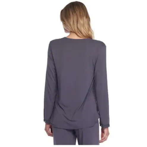 Barefoot Dreams 💕 Luxe Ribbed Jersey Long Sleeve Tee Graphite (Dark Grey) XL NWT