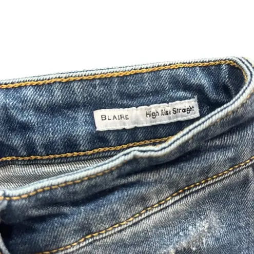 Dear John Womens Blaire High Rise Straight Jeans Size 28 Distressed Raw Hem