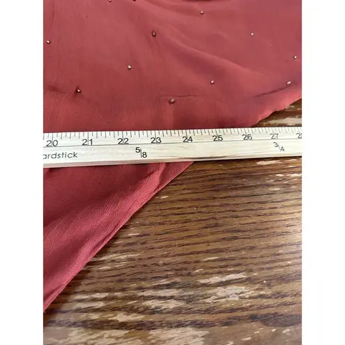 Chloe Oliver Beaded Rust Dress XS Oversized Dolman Sleeve