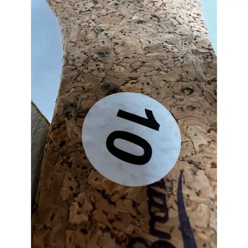 Lucky Brand ‎ Cork Platform Wedge Slide Sandals Summer Heels Cream Size 10