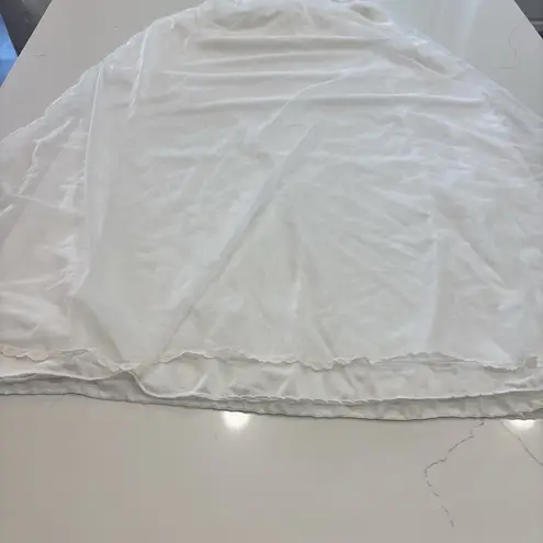 Tosca VTG White Lace Full Slip Maxi Lingerine Doble Layer Nightgown Sz Small